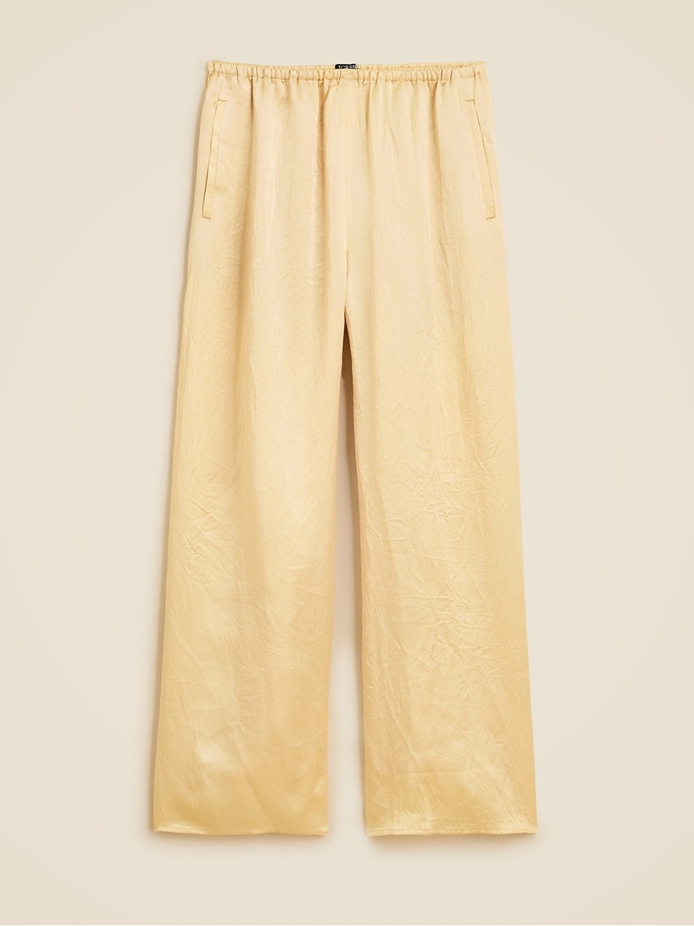 J Crew Cosmo Crinkle Satin Pant. Light Gold.